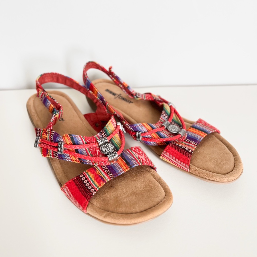 Minnetonka Red Multicolor Fabric Sandals – Size 10N - Picture 2 of 6